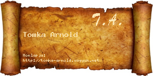 Tomka Arnold névjegykártya